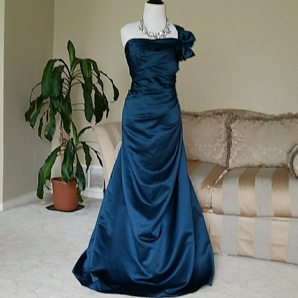 One Shoulder Satin Ballgown - David's Bridal