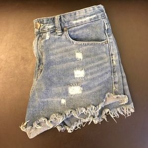Free People Distressed Jean Shorts