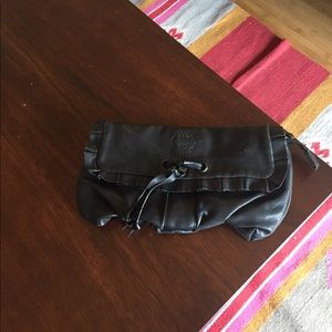Armani Exchange Soft Black Leather Clutch