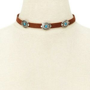 Concho Choker with Turquoise embellishments