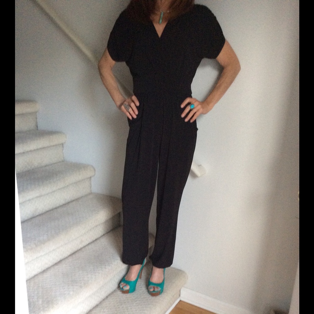 Black crepe jumpsuit