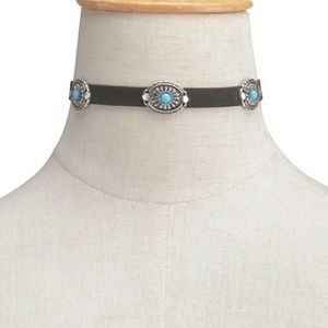 Concho Choker with Turquoise embellishments