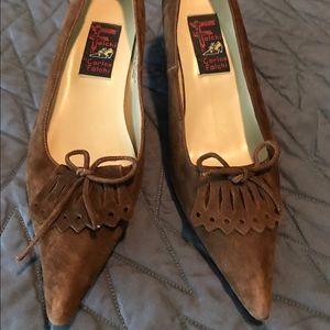 FALCHI Kitten Heels 6.5B Brown Suede