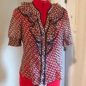 Anthropologie Odille ruffled Blouse
