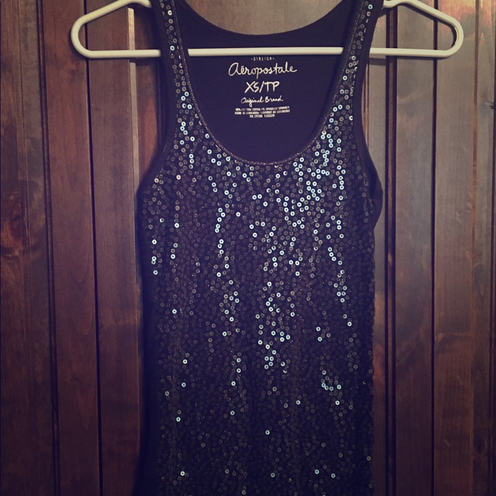 Black sequined tank