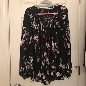 Lace detail long sleeve top