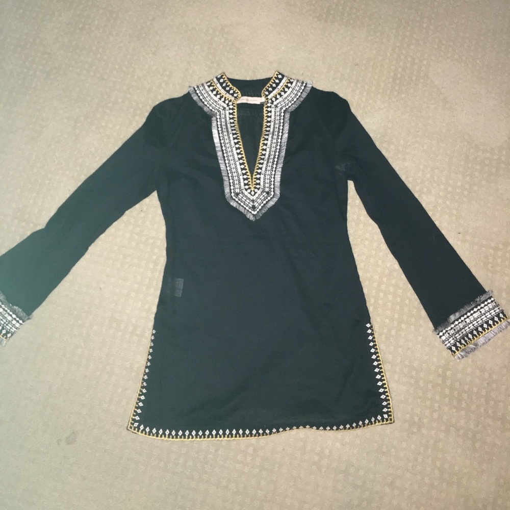 Navy blue tory burch tunic top