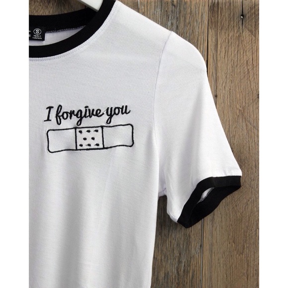 I Forgive You Embroidered Ringer Tee - Picture 5 of 5