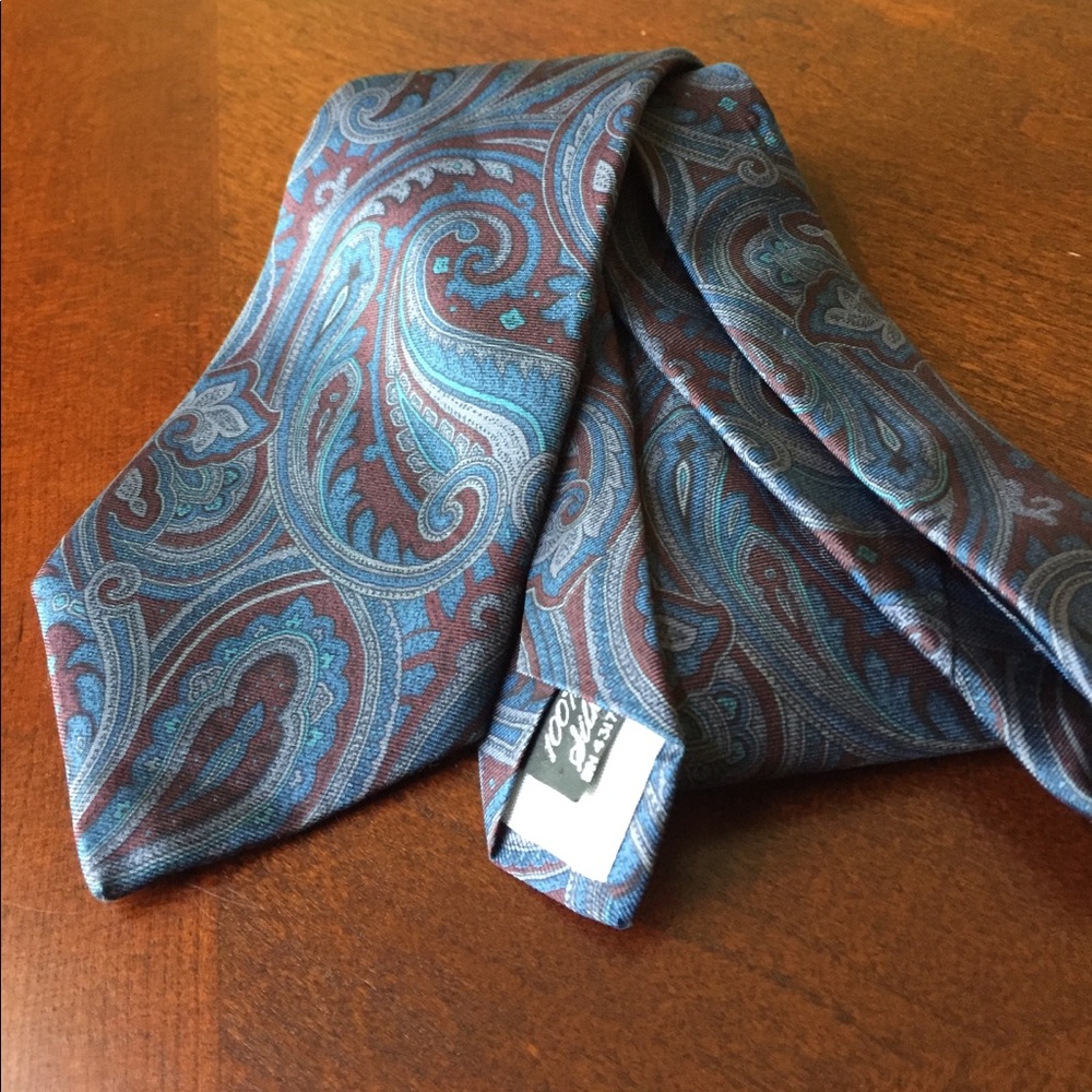 Paisley Print Silk Necktie