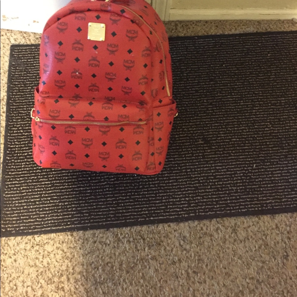 Red (Authentic) leather MCM Backpack