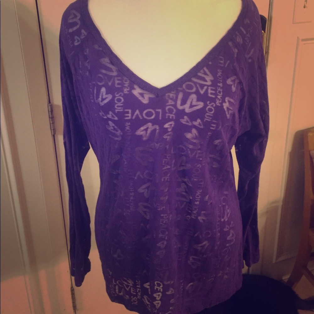 Purple check burnout shirt 14 16
