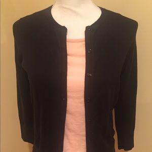 LOFT Black 3/4 Sleeve Cardigan