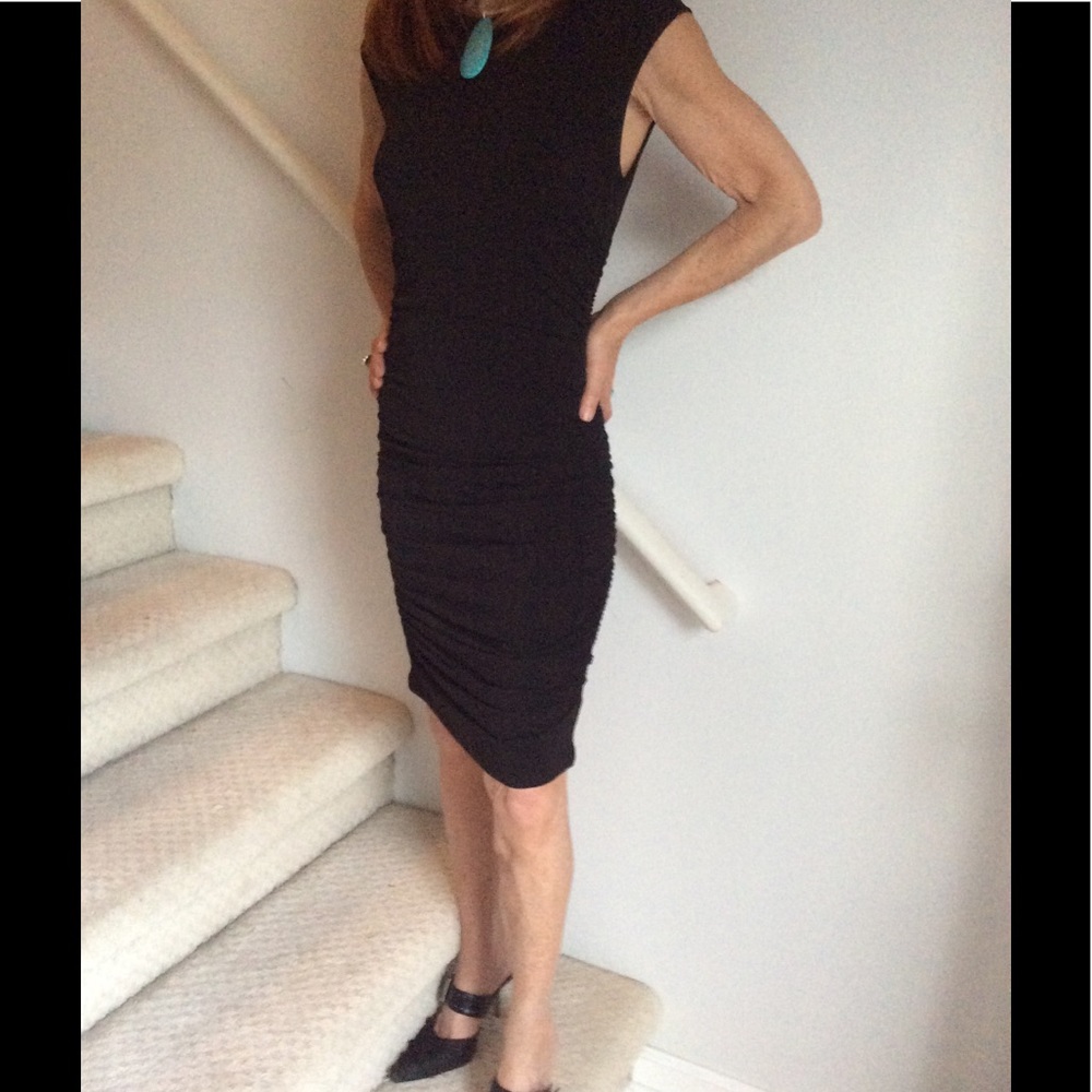 Black jersey knit dress