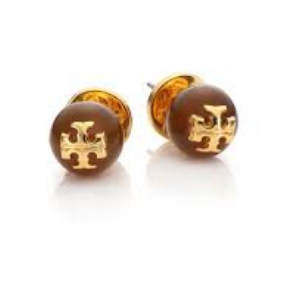 Tory Burch brown stud earrings