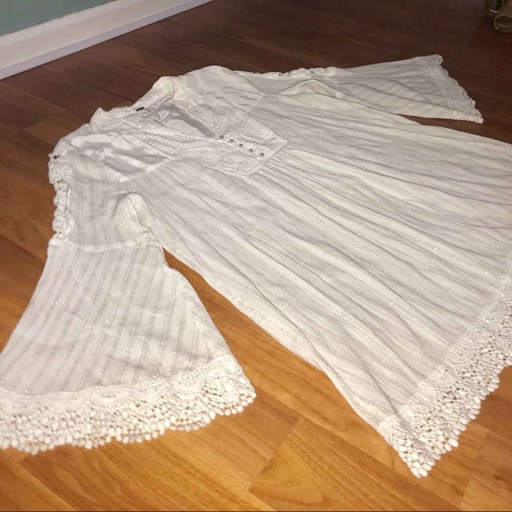 Free People FP boho chic bell sleeves bohemian top - Picture 2 of 4
