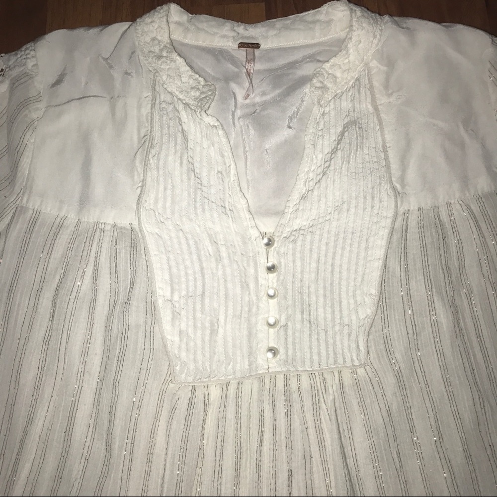 Free People FP boho chic bell sleeves bohemian top - Picture 3 of 4