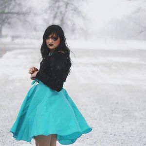 Classy turquoise skirt