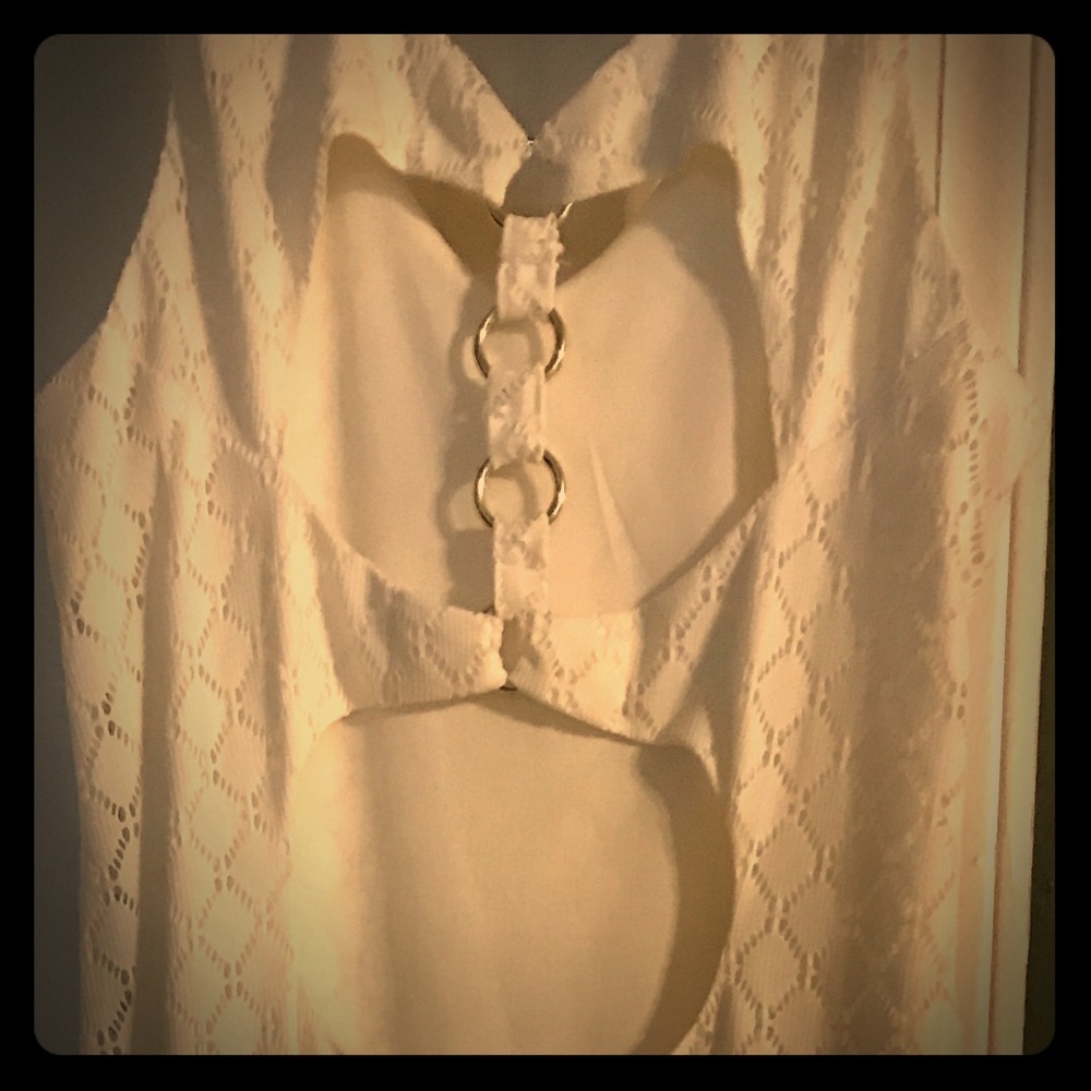 Cream In Color Long dress with split on left