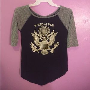 "In Music We Trust" half sleeve graphic tee