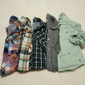 Set of 5 toddler boys button up shirts