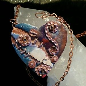 Steampunkery Designed Heart Pendant