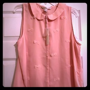 LC Lauren Conrad Pink Bow Blouse