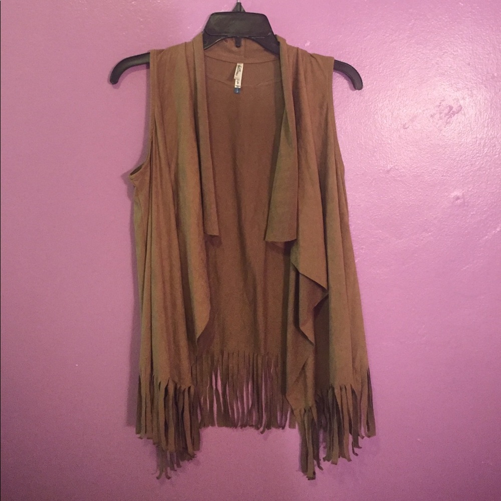 Brown fringed vest