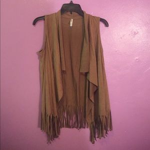 Brown fringed vest