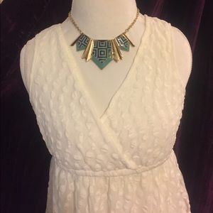 Vneck white summer lace dress xxl