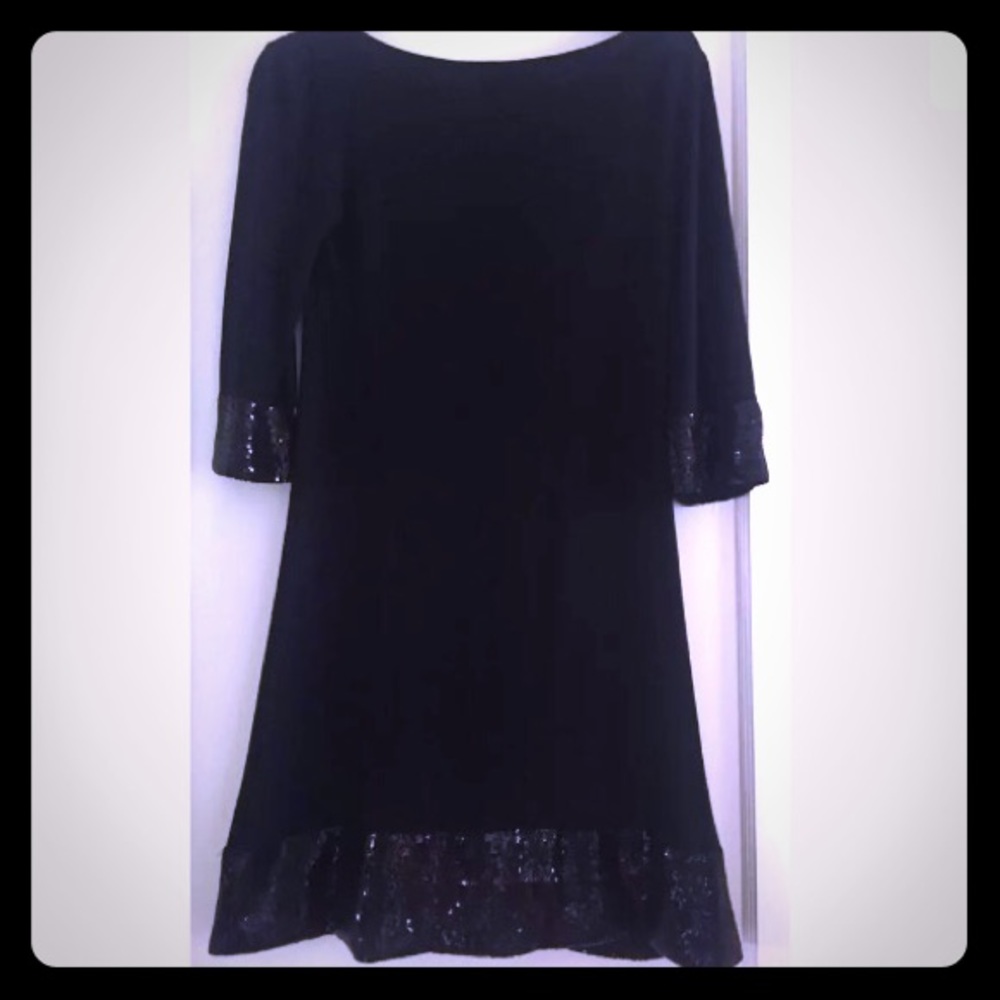Sweetees Black Sequin Trim Dress. NWT. Small