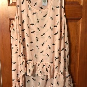 Pretty light pink, chiffon, hi-low tank