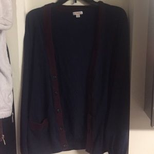 Dark blue and red boyfriend cardigan
