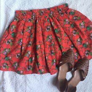 Red floral circle skirt