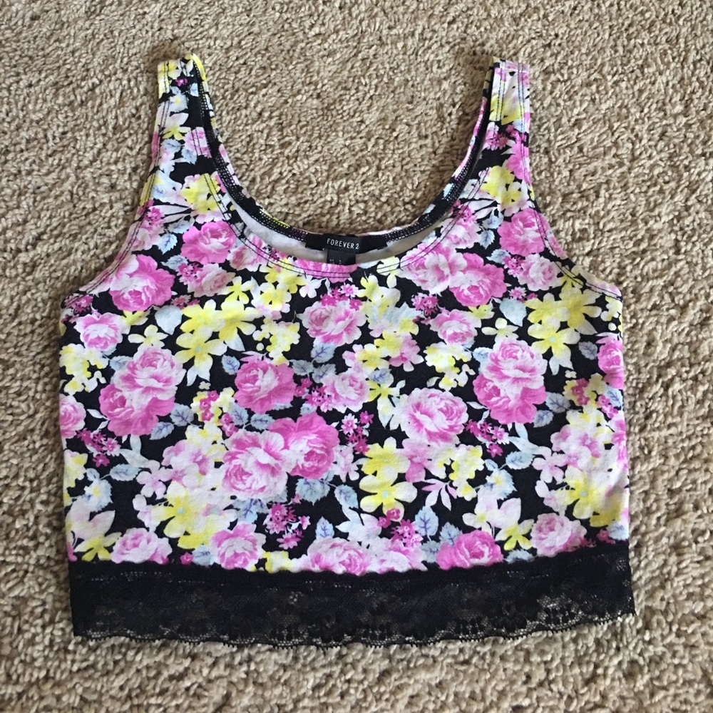 Forever21 floral crop top