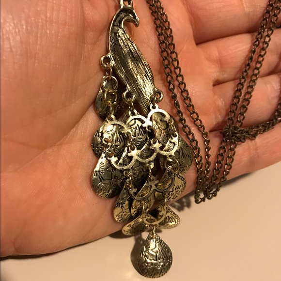 NWT!💙💎PEACOCK! BEAUTIFUL NECKLACE💎💙BRONZE BLUE - Picture 5 of 6