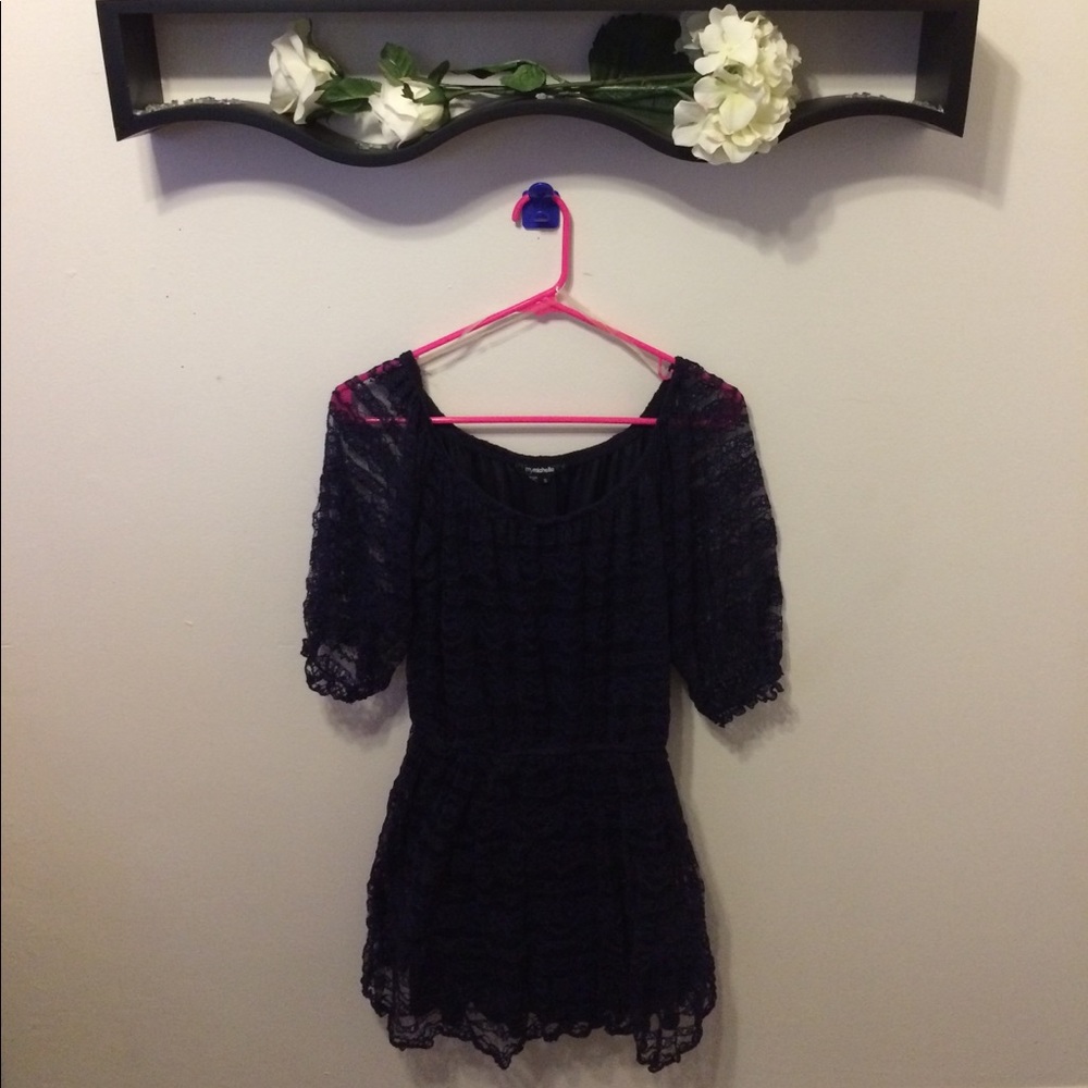 Navy 3/4 sleeve Midi