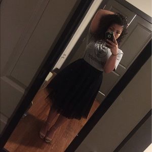 Black knee length tulle skirt