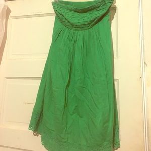 J Crew Green Strapless Dress
