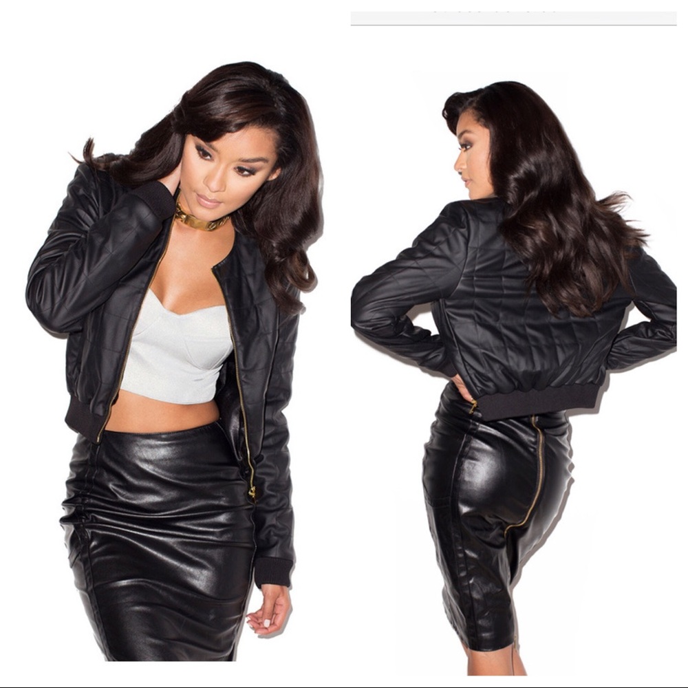 Brand new Leather quilted bomber jacket