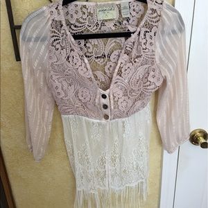 Macrame 3/4 arm length coverlet with fringe