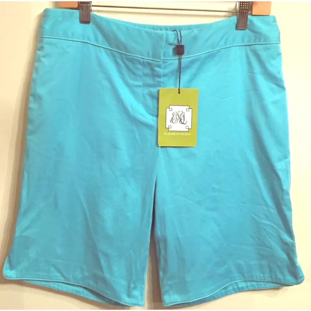 Elizabeth McKay Turquoise Bermuda Shorts. NWT.