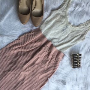 Dusty Pink Midi Skirt
