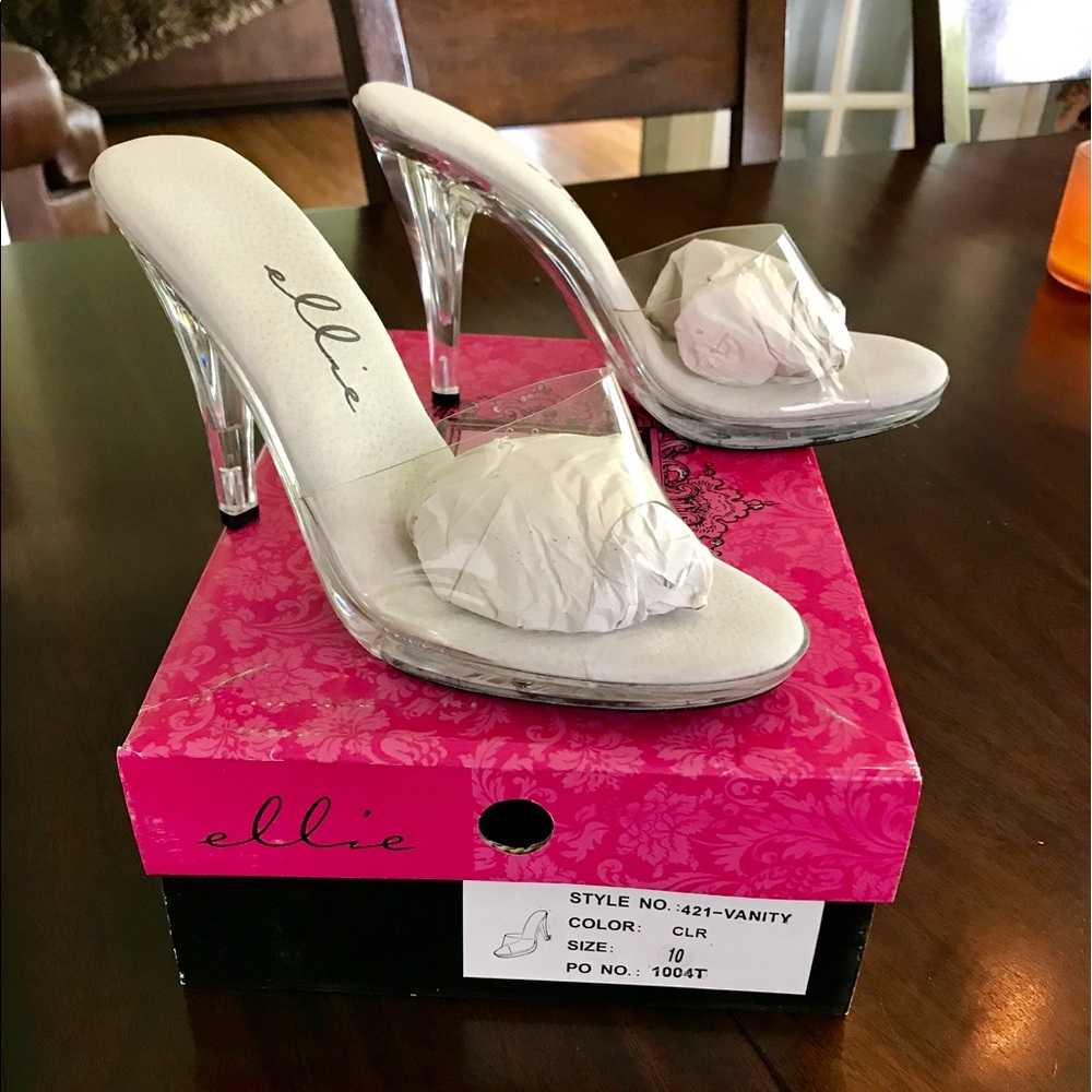 Ellie 4.5" Clear Competition Posing Pageant Heels