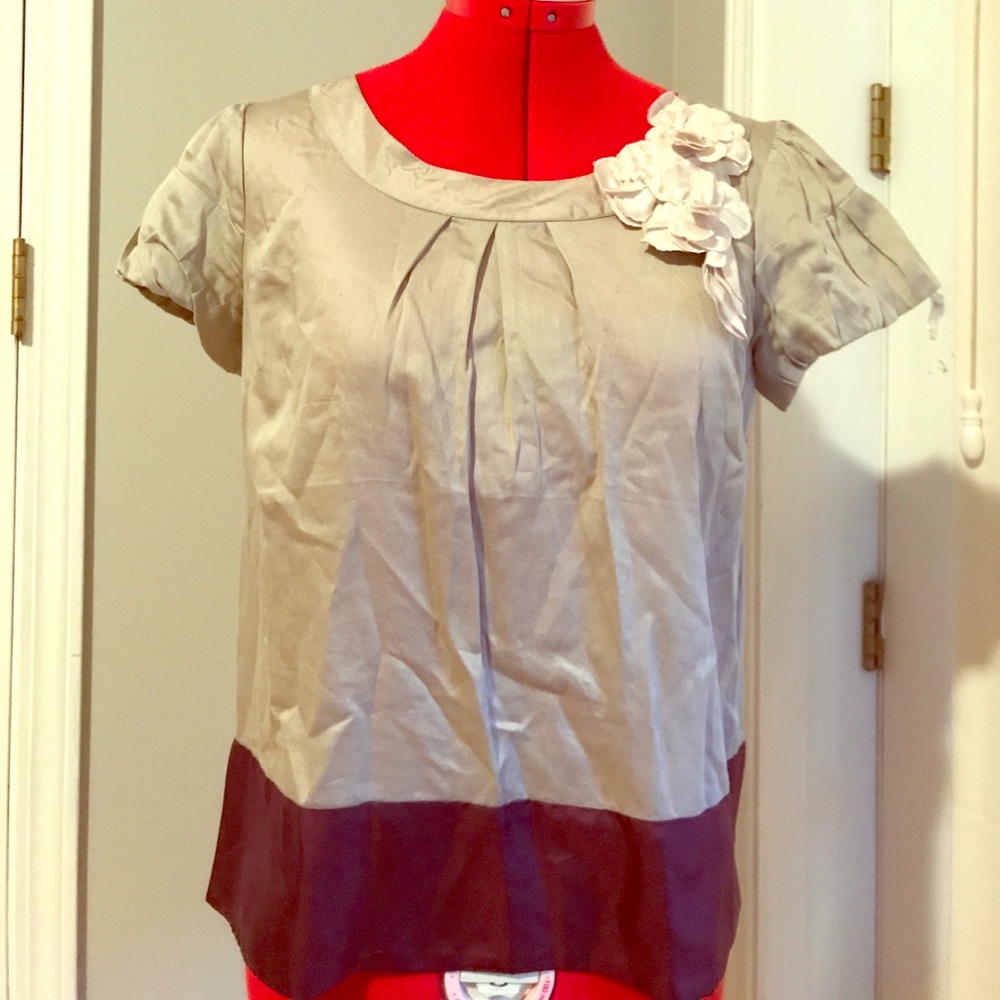 Anthropologie blouse with flower detail