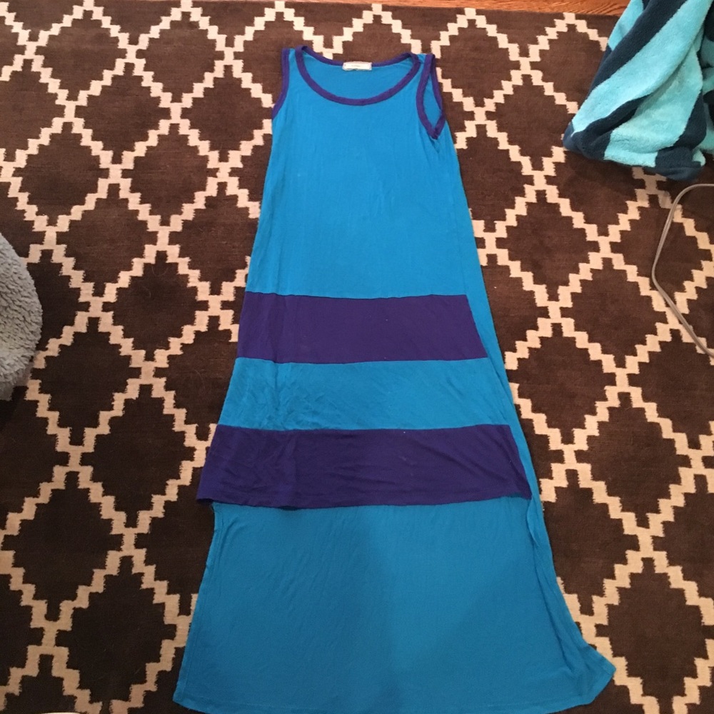 Purple and blue dress