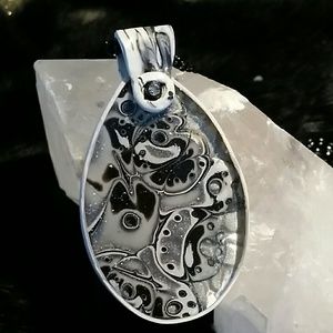 Teardrop Mokuma Gane Design Pendant