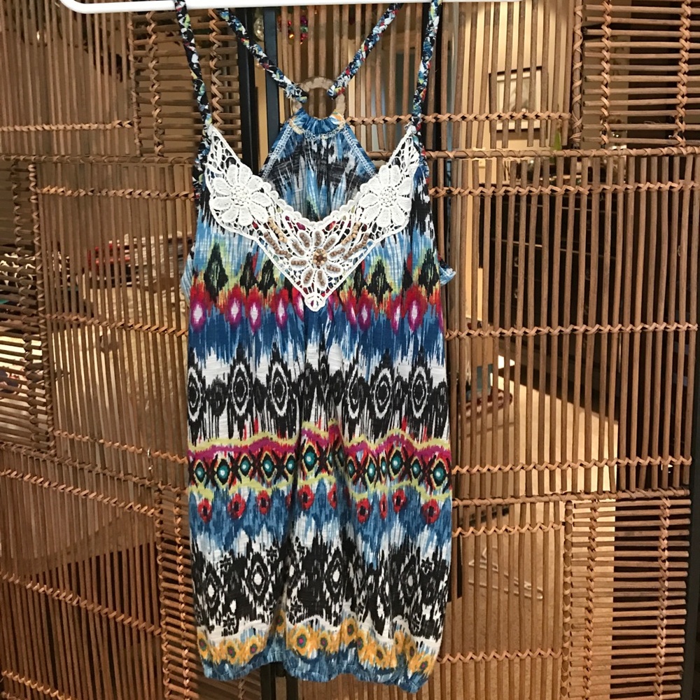 Pattern Tank w/ Beading