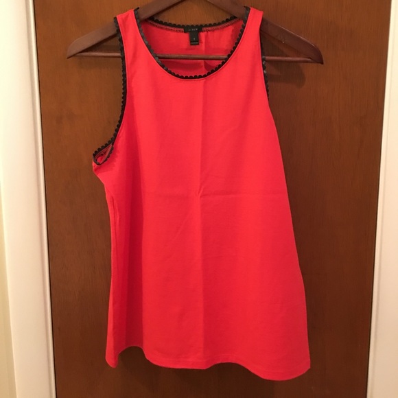 JCREW Faux-Leather Scallop Trim Tank - NWOT - Picture 2 of 2