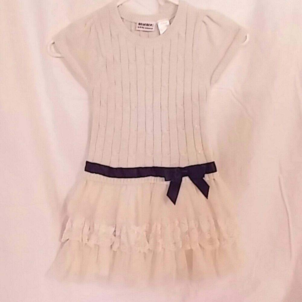 Silver cable knit dress with tutu