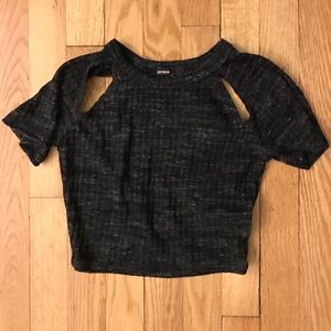 heather gray crop top